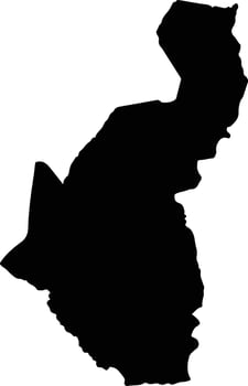 Jaman North Ghana silhouette map vector