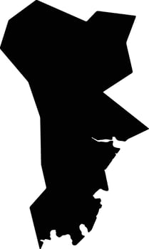 Jangheung gun South Korea silhouette map vector