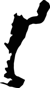 Jiribam India silhouette map vector