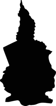 Kaga Bandoro Central African Repu silhouette map vector