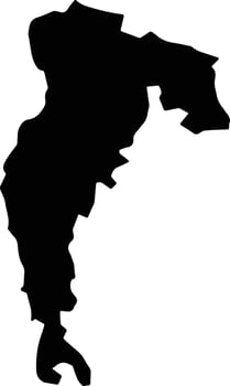 Kakching India silhouette map vector