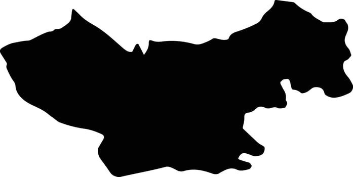 Kamyaran Iran silhouette map vector