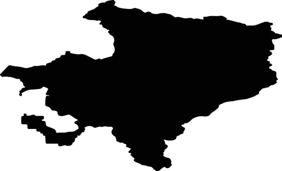 Kezhemsky Rayon Russia silhouette map vector