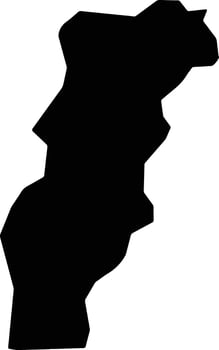 Khuroson District Tajikistan silhouette map vector