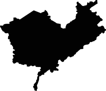 Kishanganj India silhouette map vector