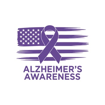 Honor. Support. Alzheimer's Awareness vector