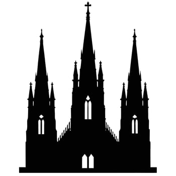 the grand silhouette of a cathedral with tall spi vector