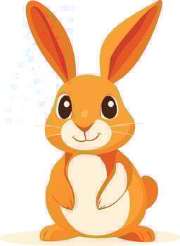 cartoon rabbit sitting on its hind legs vector