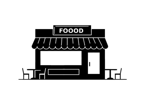 Simple Food Kiosk Icon Black Silhouette vector