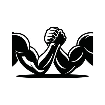 Arm Wrestling Showdown Ultimate Strength Silhouette vector