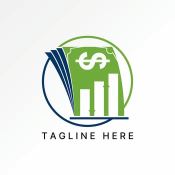 dollar money arrow up down chart diagram inflation rate risk market business vector