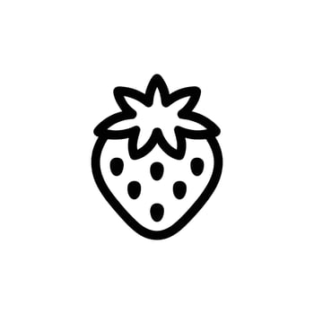 Outline of Ripe Strawberry Fruit with Seeds Isolated on Transparent Background vector