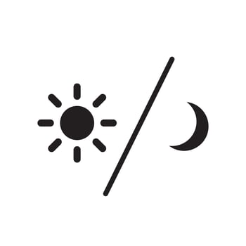 Sun and moon icon isolated on white background. Day and night line icon. vector