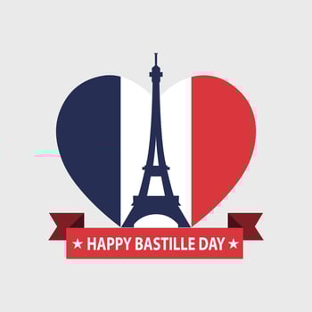 happy bastille day illustration vector