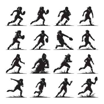 Female Rugby Figures. vector