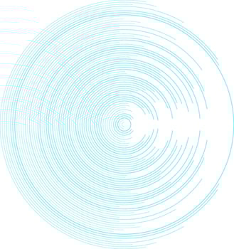 Blue circular lines abstract futuristic technology. Symmetrical abstract circle design with blue digital lines on white background. Perfect for tech, data, and innovation themes. vector