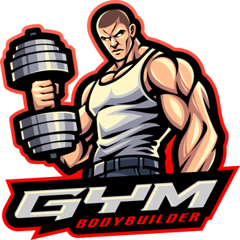 Gym bodybuilder esport mascot logo design png