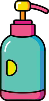 Cartoon Sanitizer Doodle Drawing vector