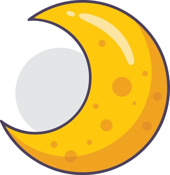 Cartoon Moon Doodle Clipart icon vector
