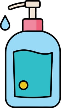 Cartoon Hand Sanitizer Doodle Drawing vector
