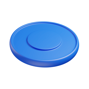 3d abstract object flat disc shape blue png