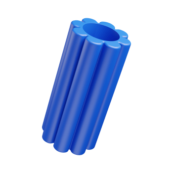 3d abstract object hex tube shape blue png