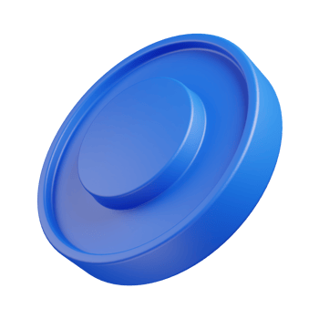 3d abstract object flat ring shape blue png
