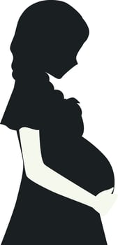 Pregnant Girl Silhouette, vector