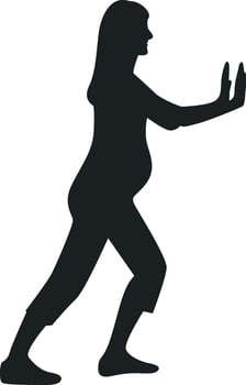 Pregnant Girl Silhouette on White Background vector