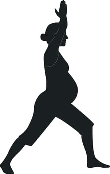 Pregnant Girl Silhouette in Simple Design. vector