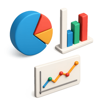 3D Data Visualization Elements for Simple Graph Representation png