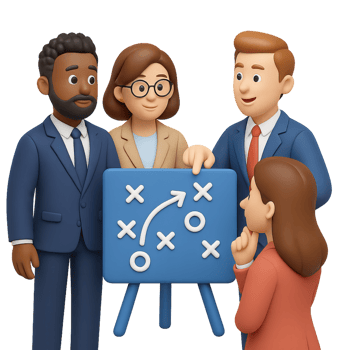 Professional Teamwork in 3D with Strategy Planning Concept png