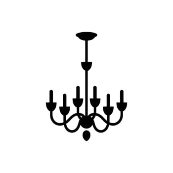 Royal Illumination Exquisite Chandelier Silhouette vector