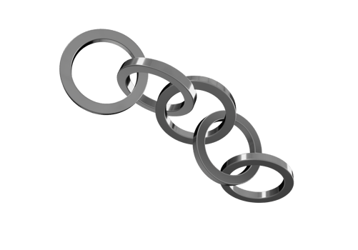 Metallic Interlocking Chain Links png