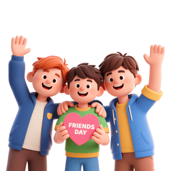 Happy Friendship Day - Three Friends Celebrating Together png