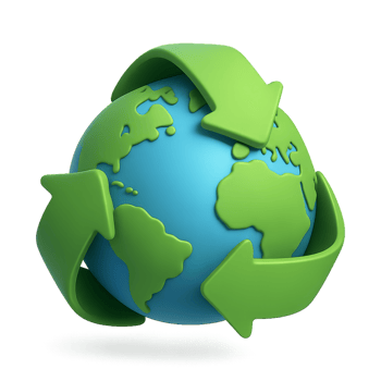Simple Globe with Recycling Arrows Representing a Sustainable Future png