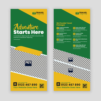 Creative DL Flyer or Rack Card Template for Travel and Holiday Tour Packages vector