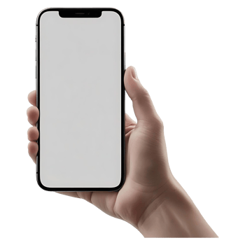 Realistic Mobile Phone in Hand Transparent Background for UI Design png