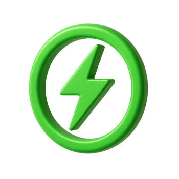 Green Electricity Icon with Simple Design for Energy Themes png