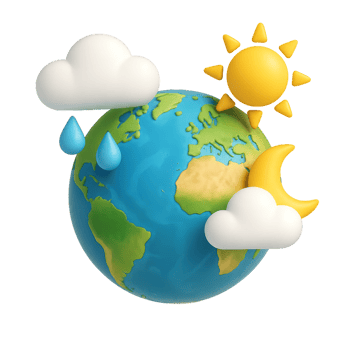 Colorful 3D Weather Icons Representing Global Conditions and Climate png