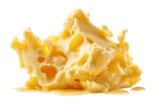 Culinary art melting butter close-up png