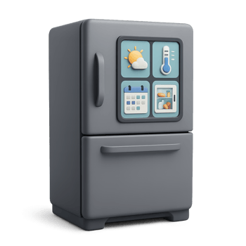 Modern Smart Fridge with User-Friendly Display and Controls png