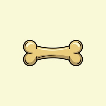 Fetching Fun Cartoon Dog Bone Icon vector