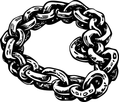 A vintage style illustration of delicate chain vector