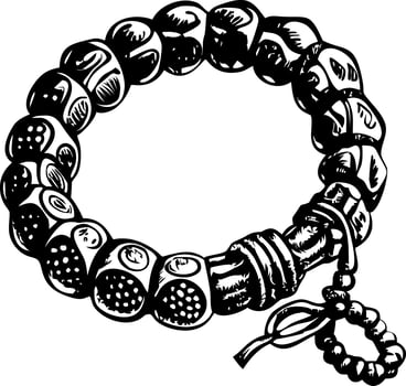 A sketchy style illustration of beaded anklet vector