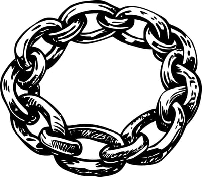 A vintage illustration showing chain bracelet vector