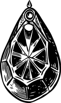 A vintage style illustration depicting teardrop jewel vector