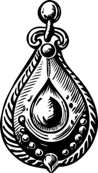 A vintage style illustration of teardrop pendant vector
