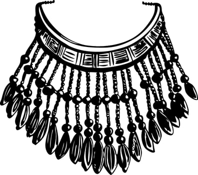 A sketchy style illustration of fringe necklace vector