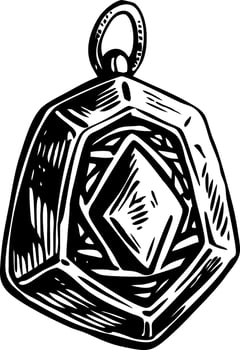 A vintage style illustration of onyx pendant vector